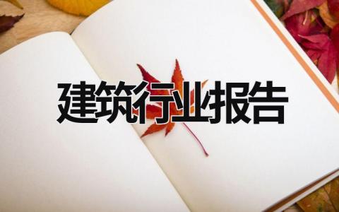 建筑行业报告 (18篇）