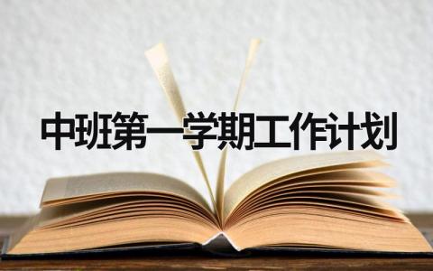 中班第一学期工作计划 (18篇）