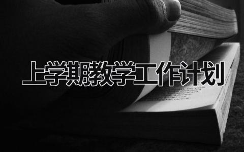 上学期教学工作计划 (21篇）